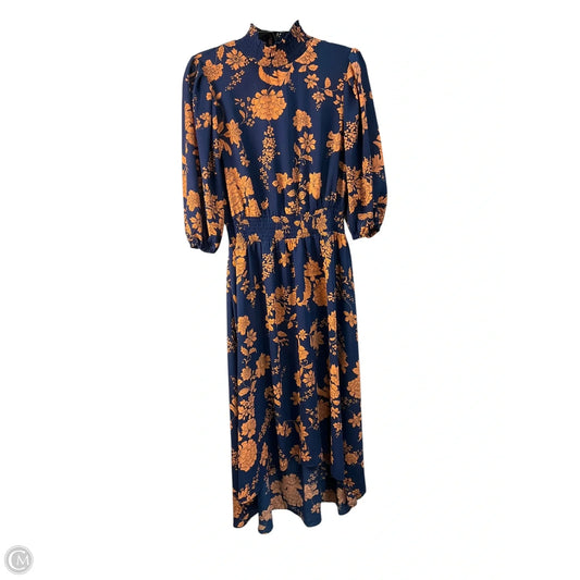 Dress Casual Midi By Nanette By Nanette Lepore In Blue & Orange, Size: S