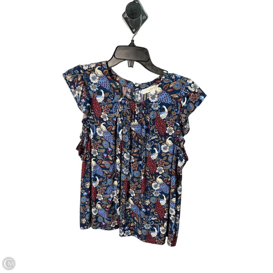 Top Sleeveless By Loft In Blue, Size: L