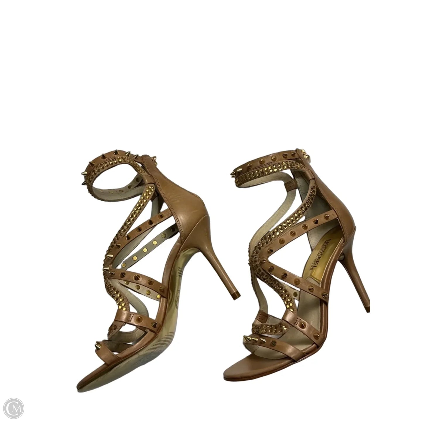 Sandals Heels Stiletto By Michael By Michael Kors In Gold, Size: 5.5