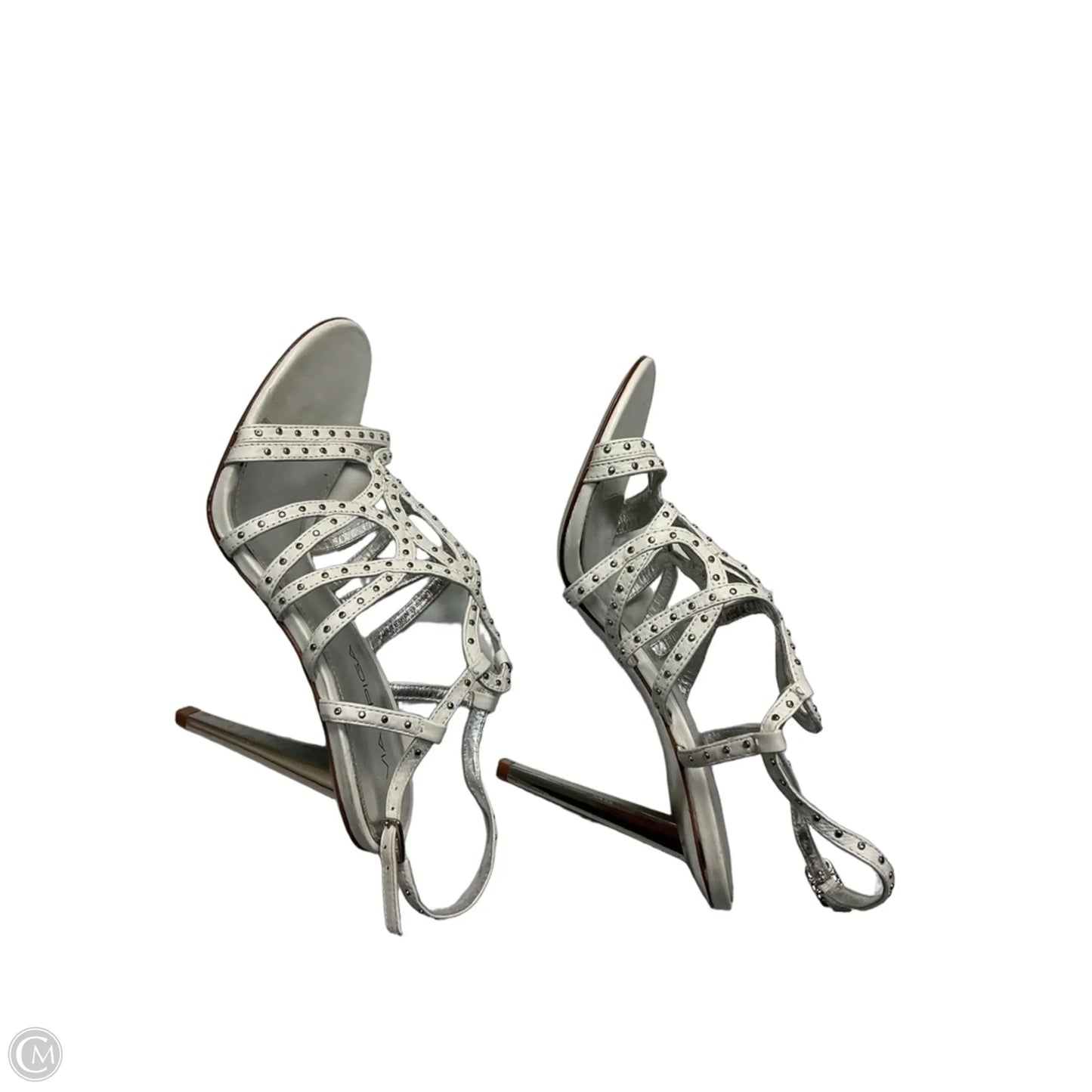 Sandals Heels Stiletto By Via Spiga In White, Size: 6