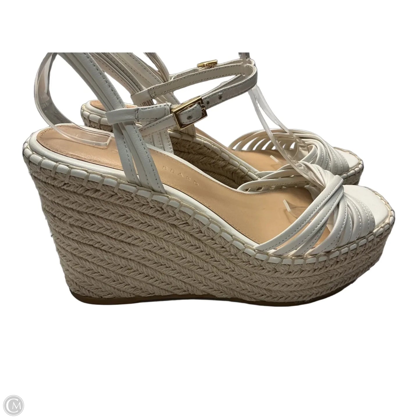 Sandals Heels Wedge By Veronica Beard In White, Size: 7