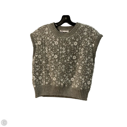 Vest Sweater By Zara In Grey, Size: S
