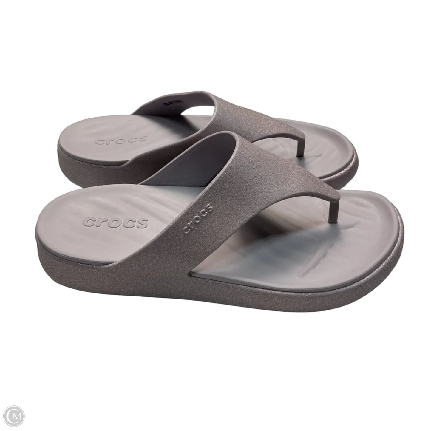 Sandals Flip Flops By Crocs In Purple, Size: 8