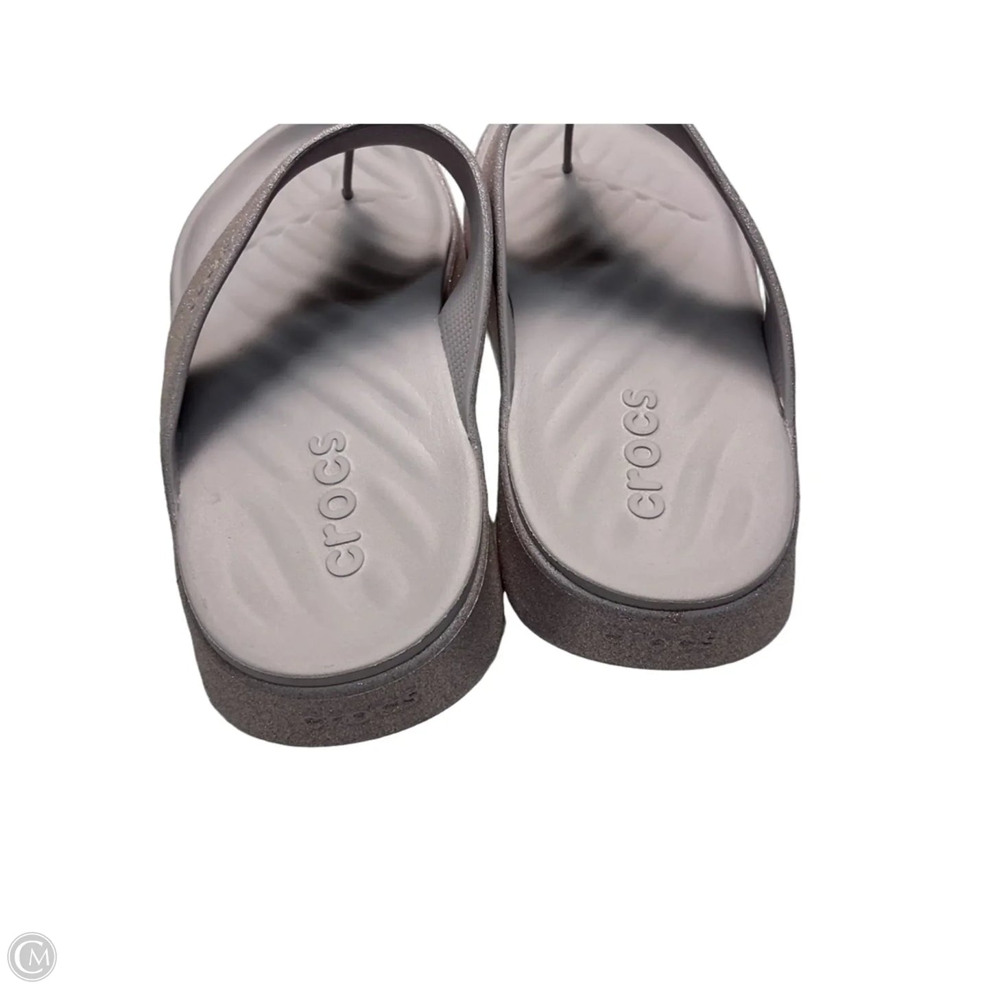 Sandals Flip Flops By Crocs In Purple, Size: 8