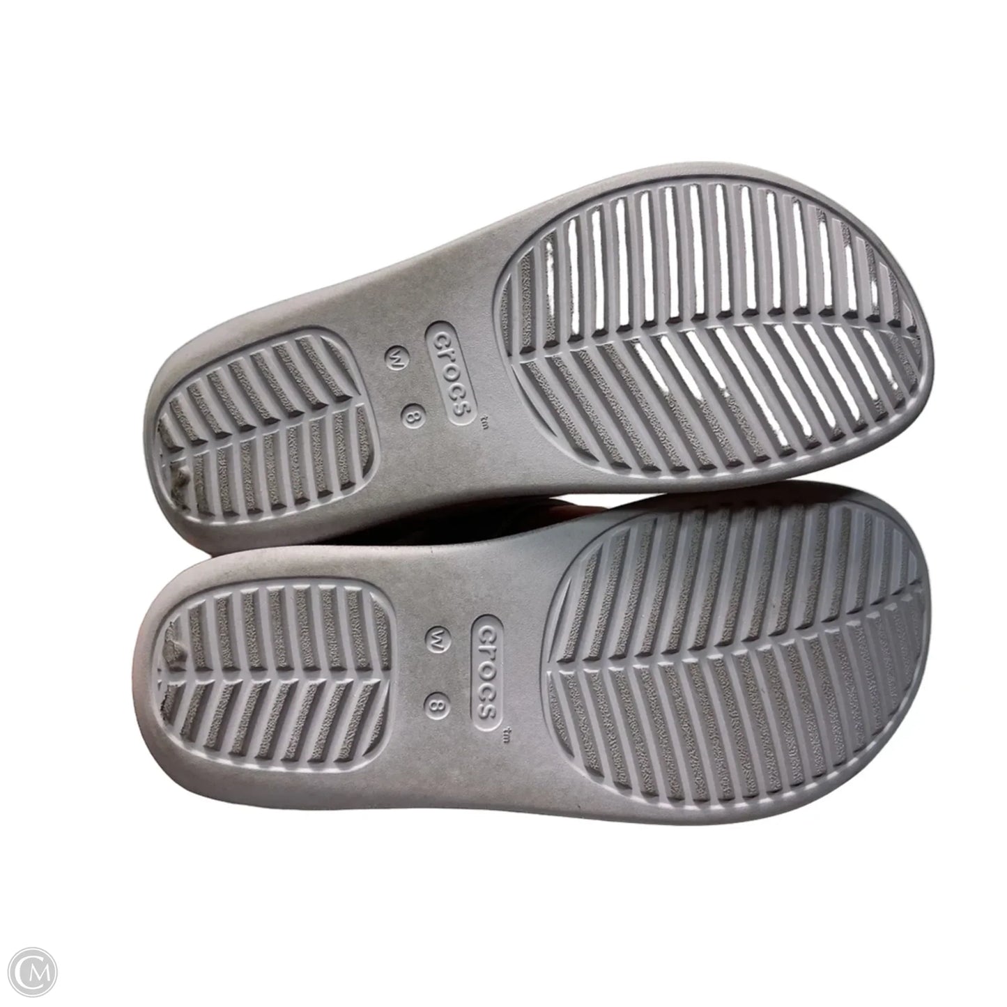 Sandals Flip Flops By Crocs In Purple, Size: 8