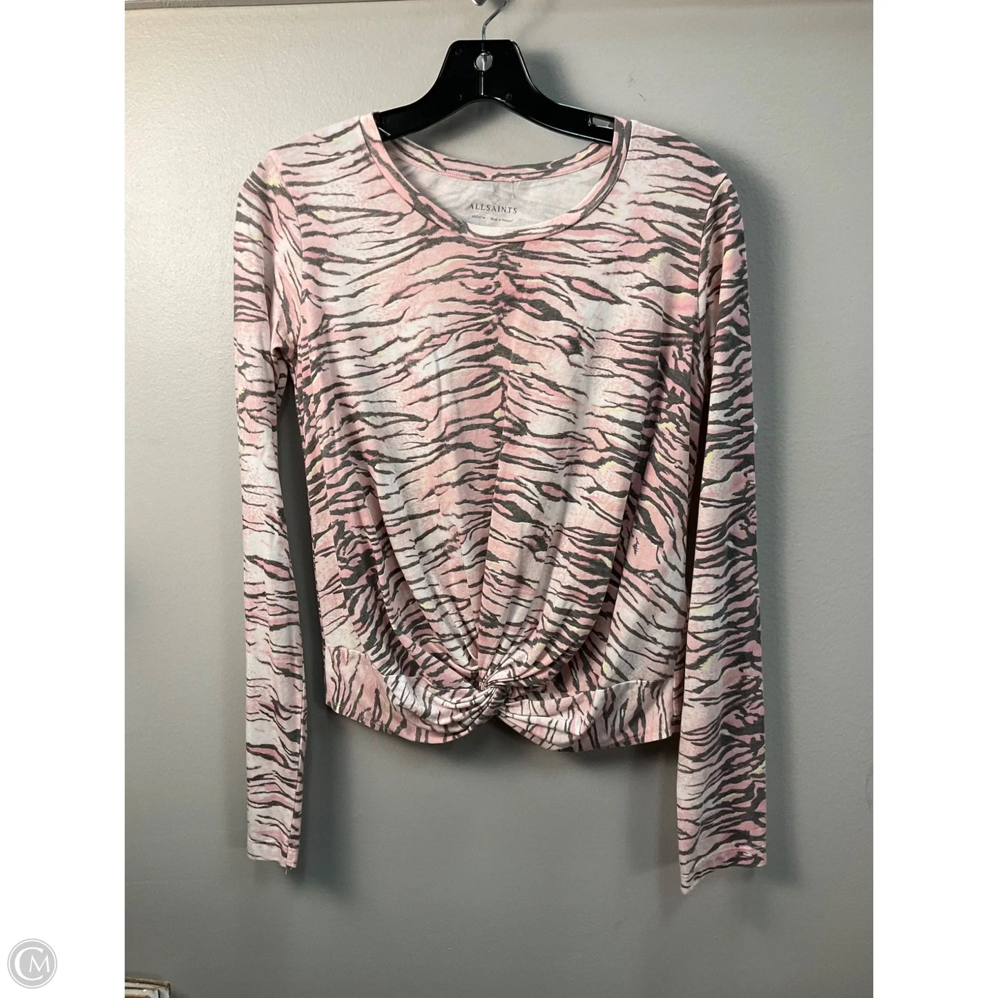 Top Long Sleeve Designer By All Saints In Animal Print, Size: M