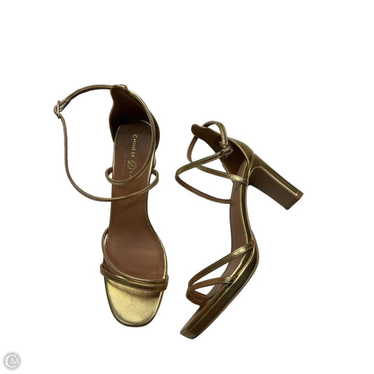 Shoes Heels Block By Chinese Laundry In Gold, Size: 9.5