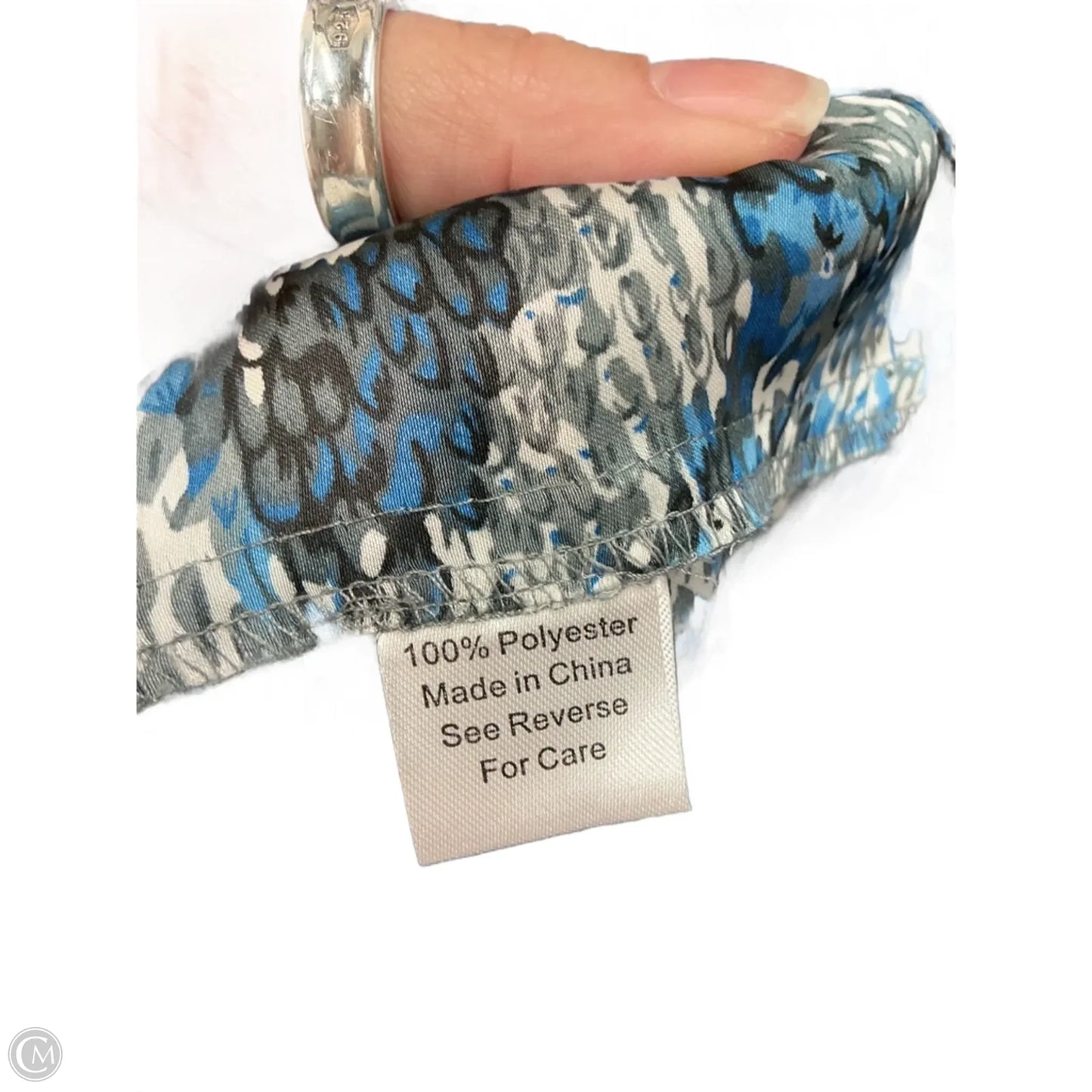Top 3/4 Sleeve By Parker In Blue & Cream, Size: S