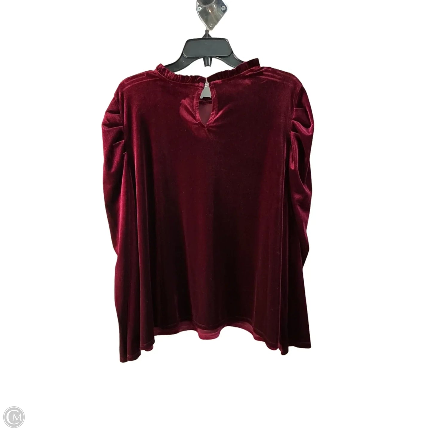 Top Long Sleeve By Cece In Maroon, Size: 22