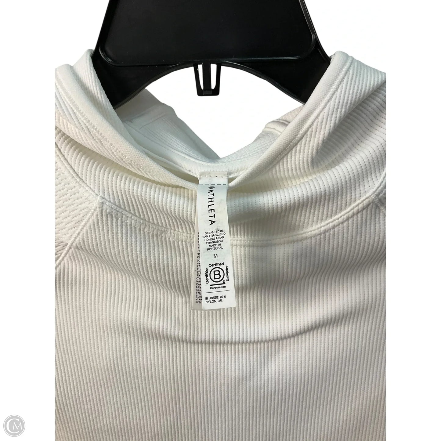 Athletic Top Long Sleeve Hoodie By Athleta In White, Size: M