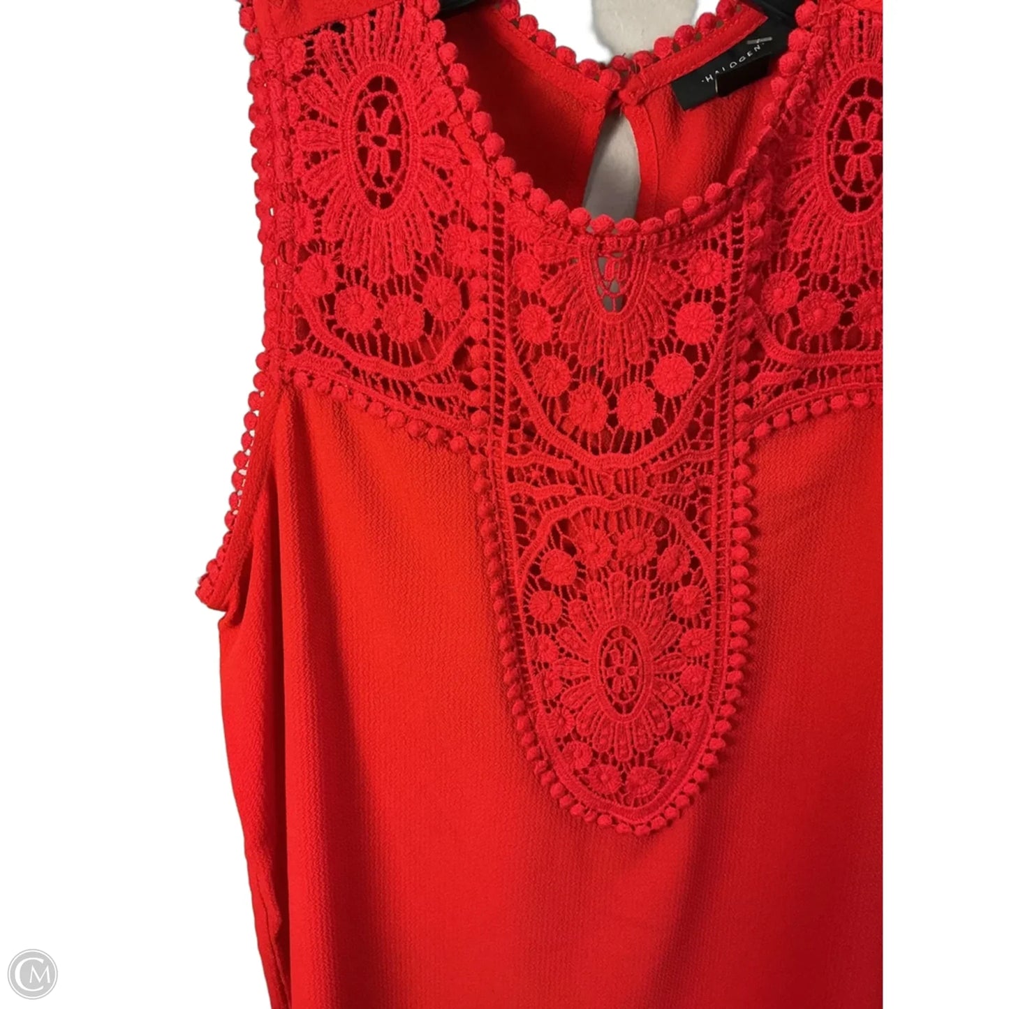Top Sleeveless By Halogen In Red, Size: M