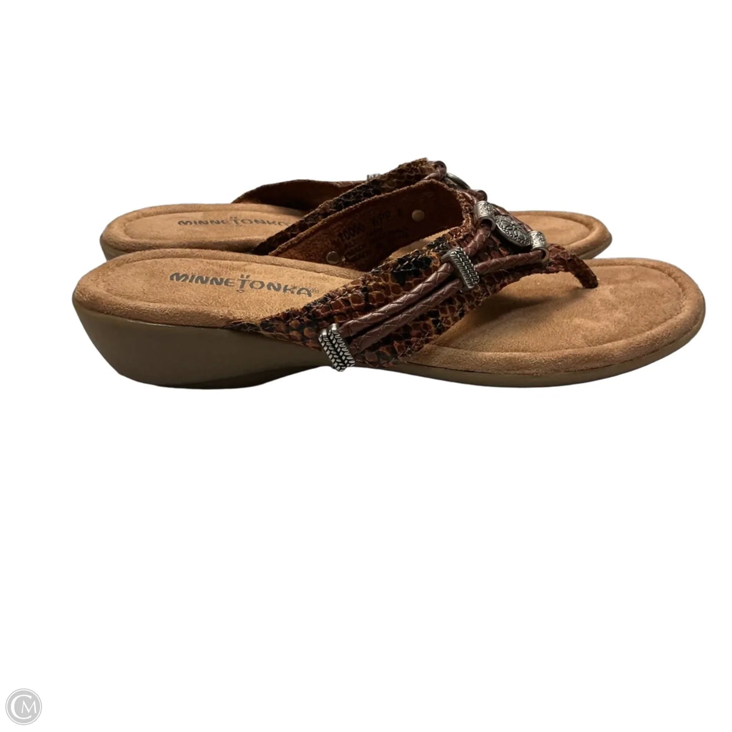 Sandals Flip Flops By Minnetonka In Brown, Size: 6