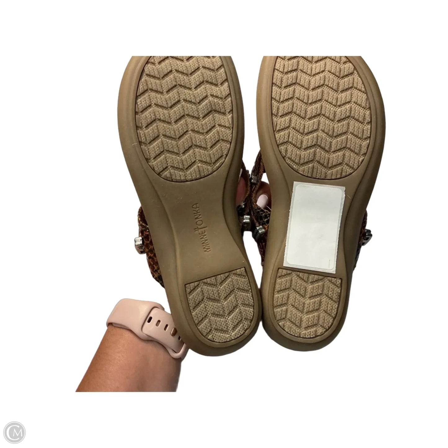Sandals Flip Flops By Minnetonka In Brown, Size: 6