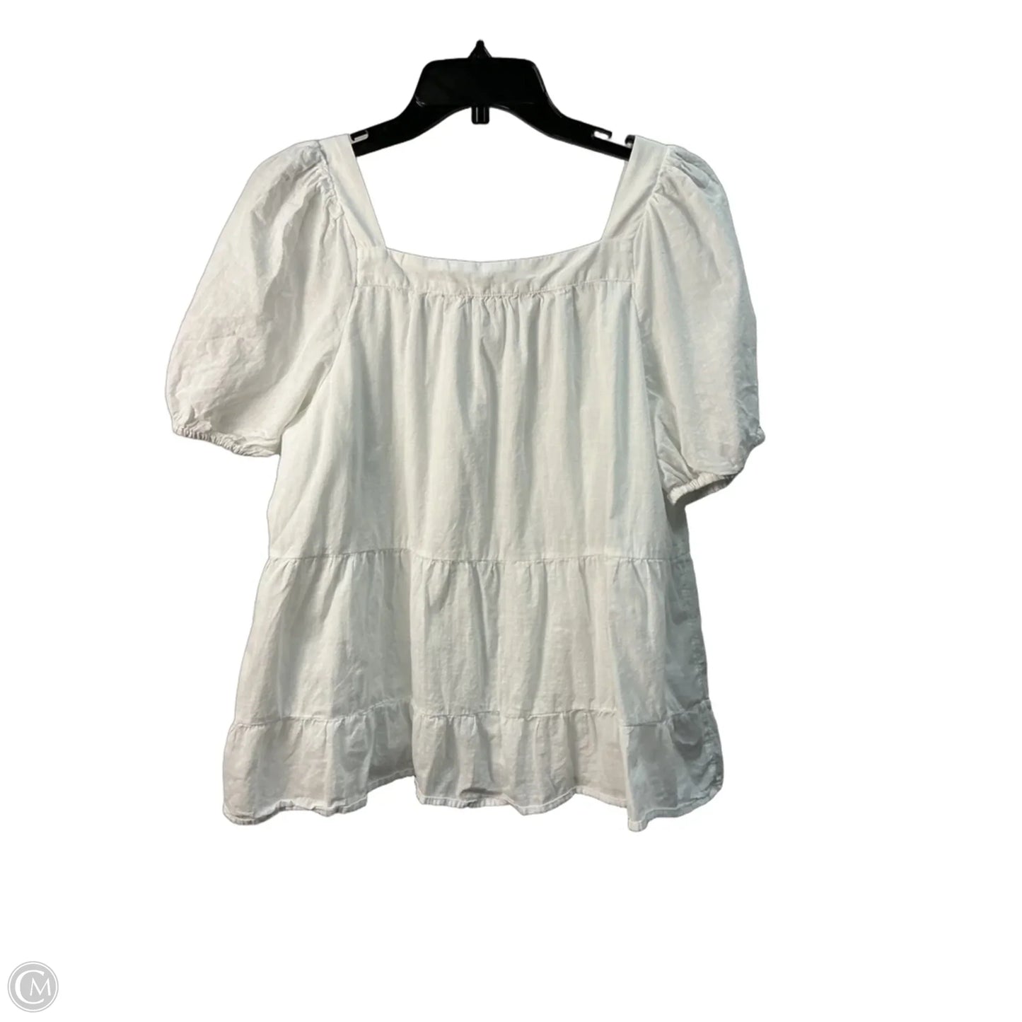 Top Short Sleeve By Loft In White, Size: M