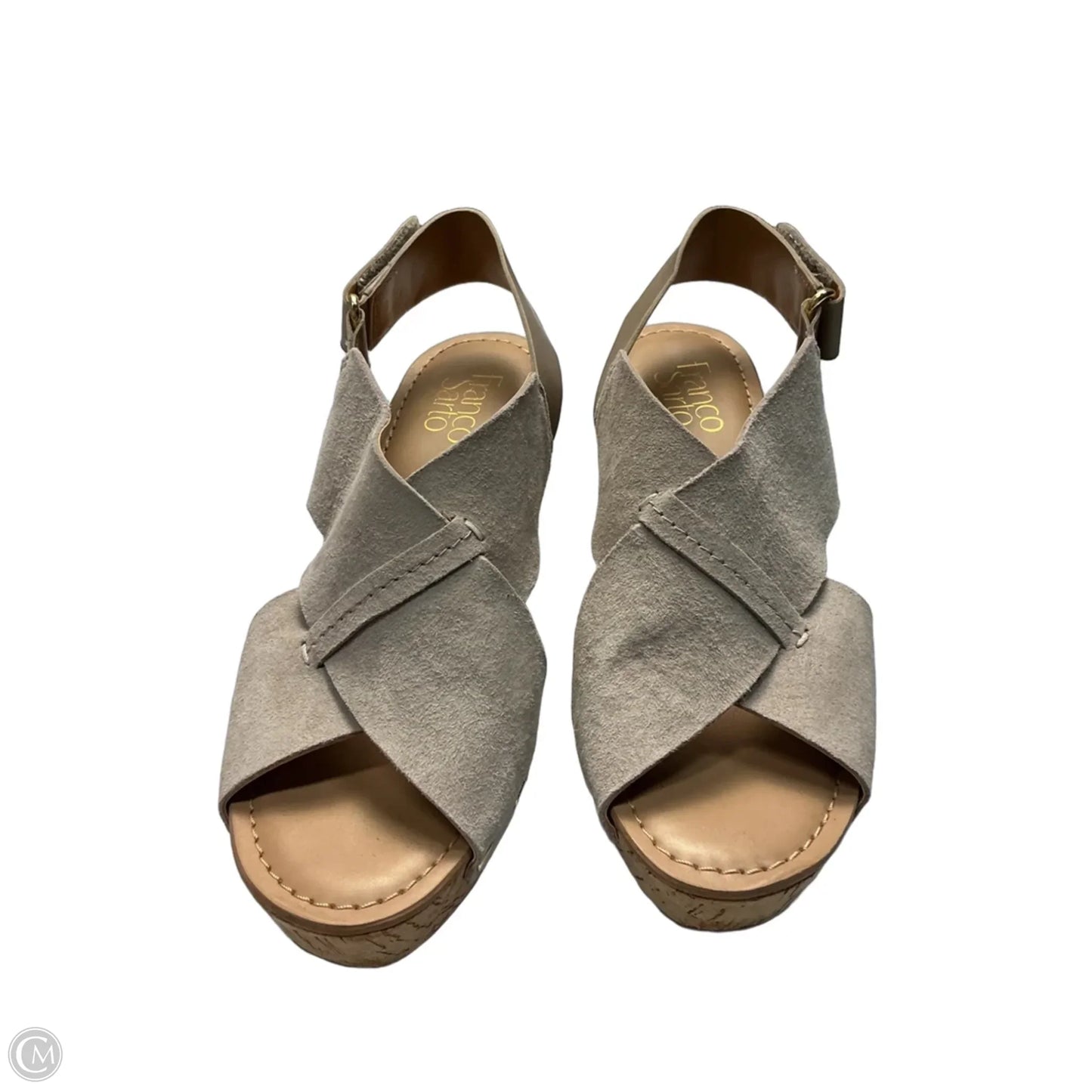 Sandals Heels Wedge By Franco Sarto In Tan, Size: 7.5