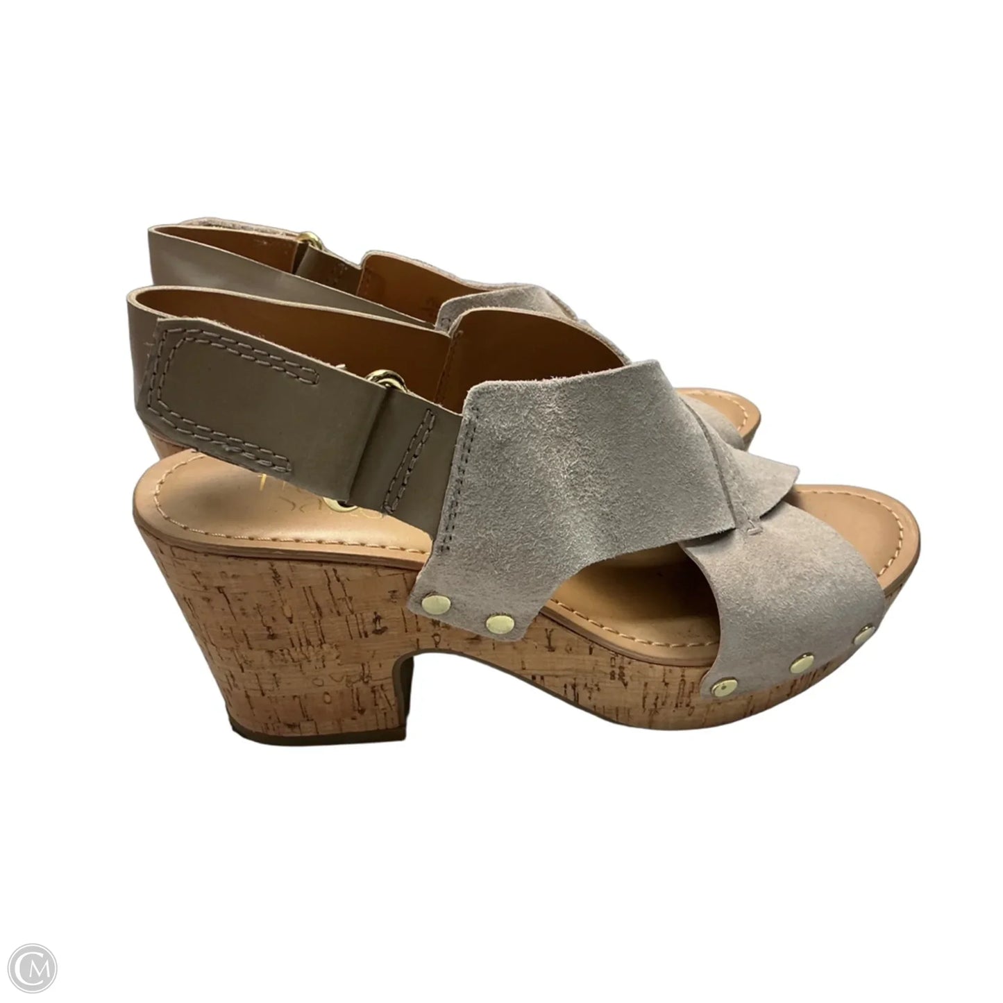 Sandals Heels Wedge By Franco Sarto In Tan, Size: 7.5