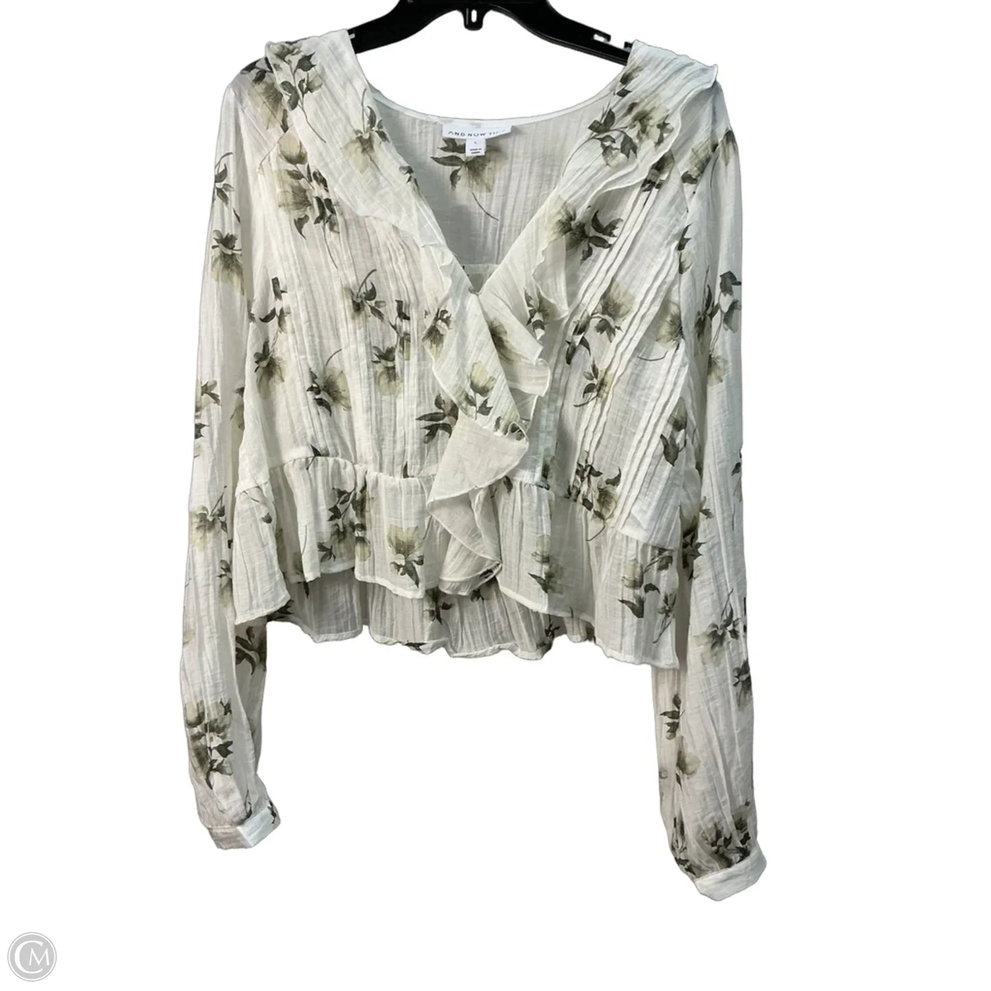 Top Long Sleeve By And Now This In White, Size: L