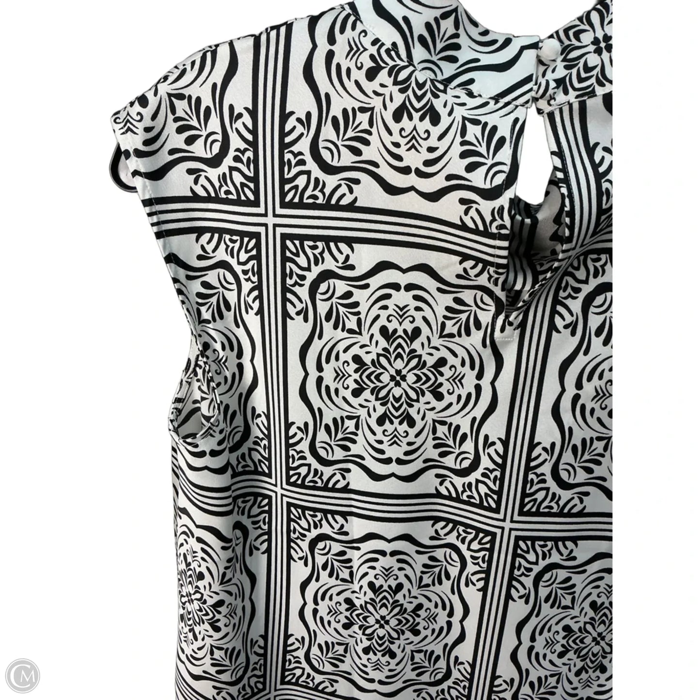Top Sleeveless By Loft In Black & White, Size: M