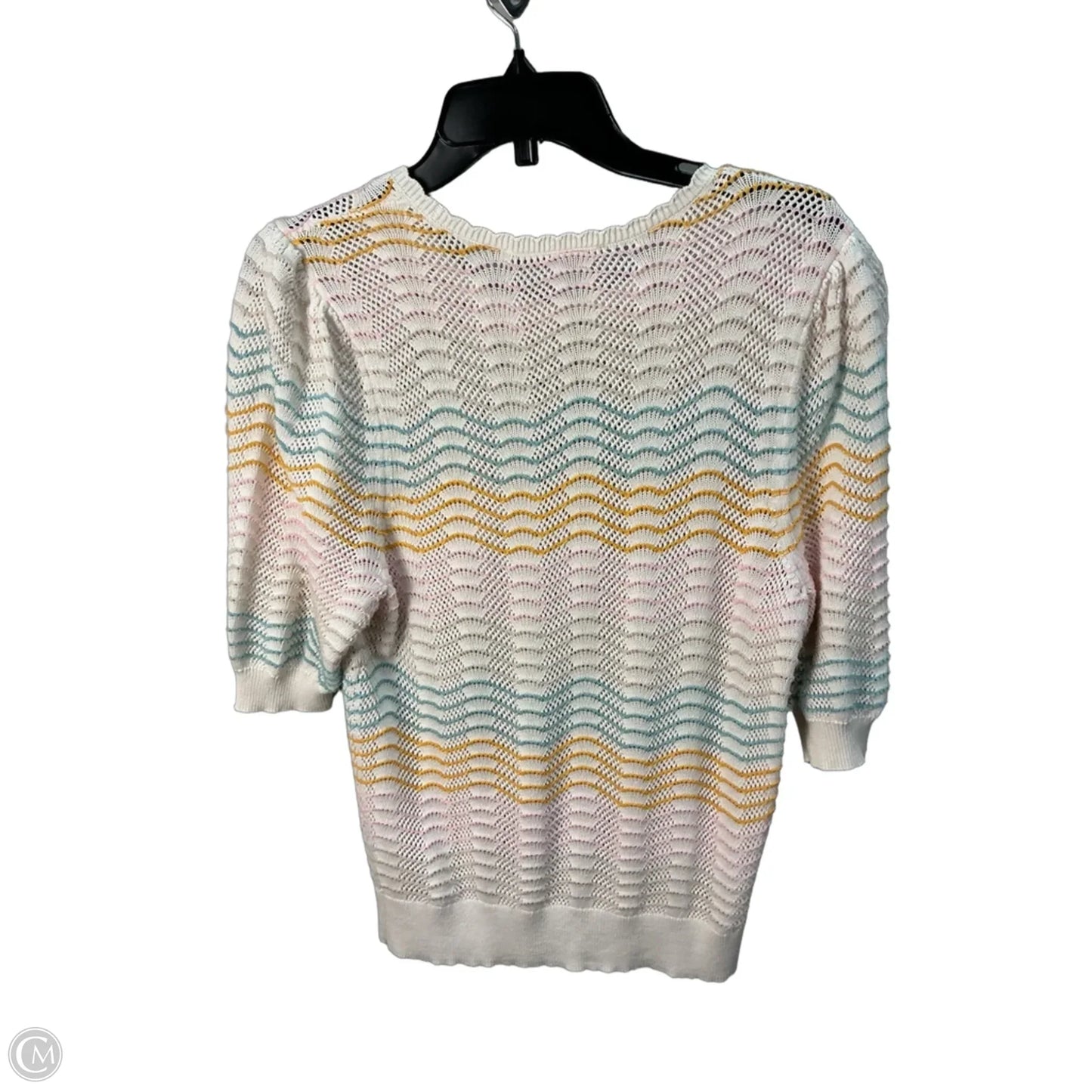 Top Short Sleeve By Loft In Cream, Size: M