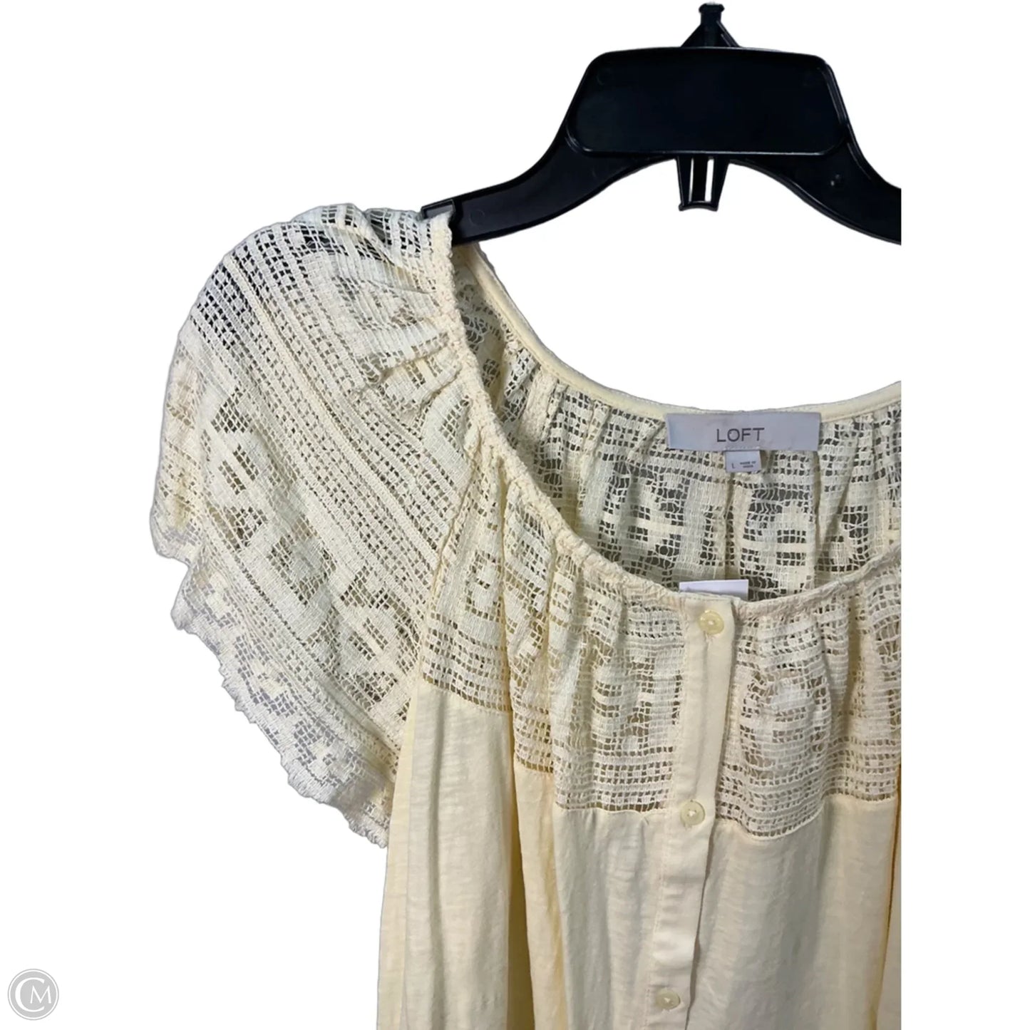 Top Sleeveless By Loft In Yellow, Size: L