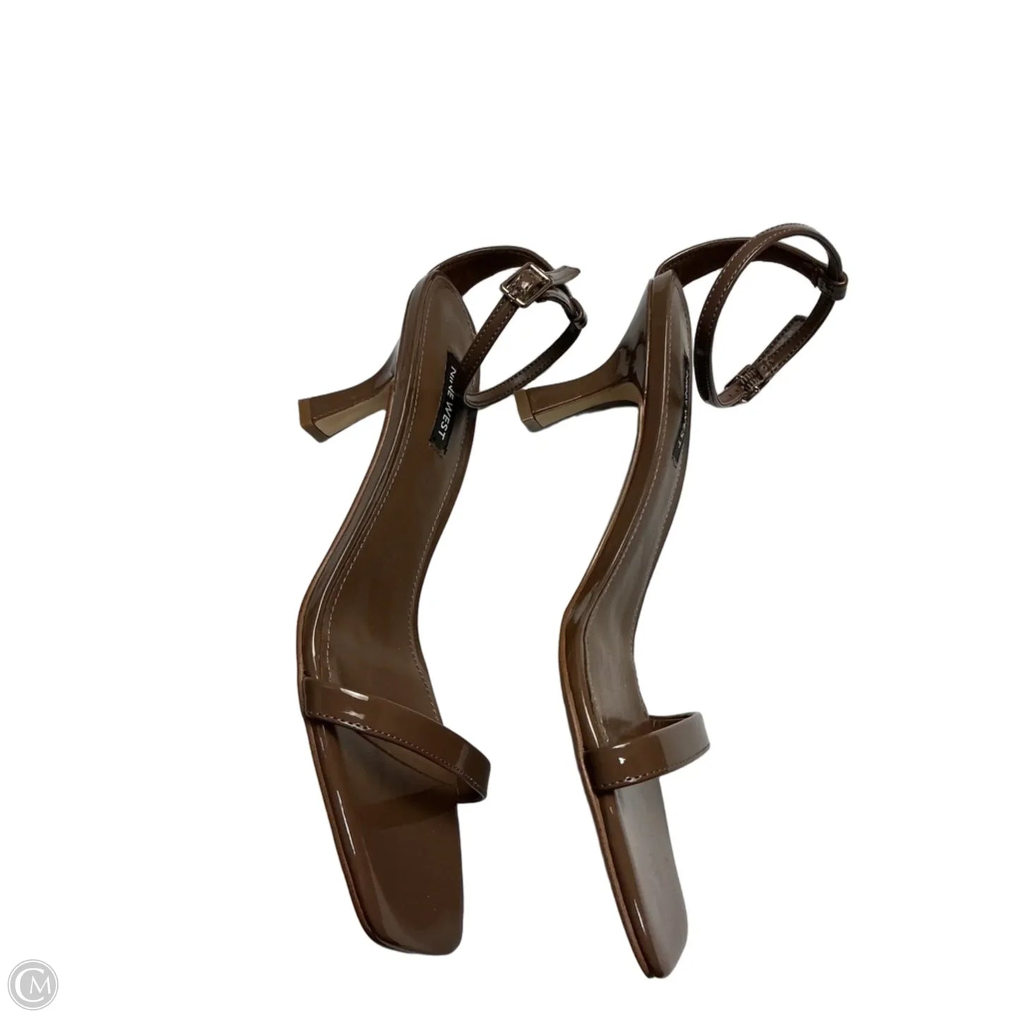Sandals Heels Kitten By Nine West In Brown, Size: 9.5