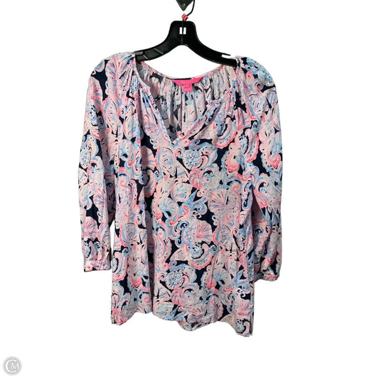 Top Long Sleeve Designer By Lilly Pulitzer In Blue, Size: M