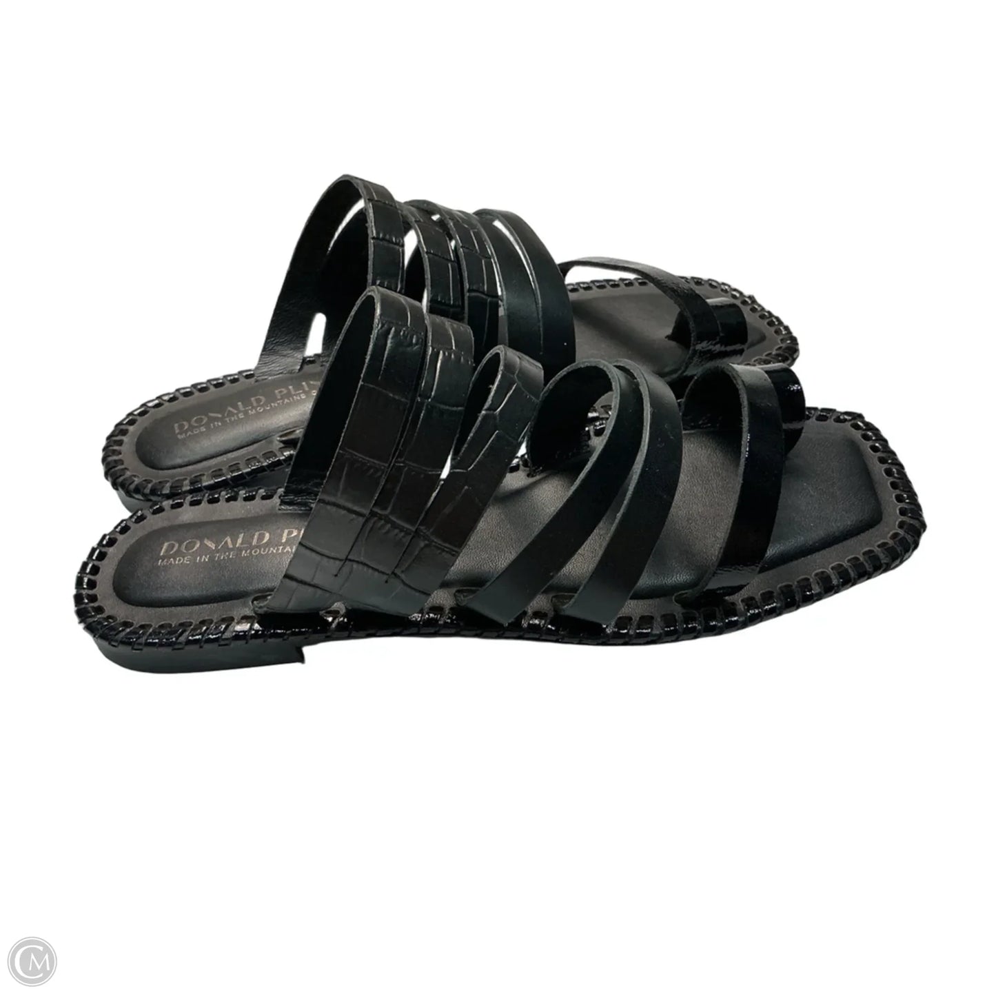 Sandals Flats By Donald Pliner In Black, Size: 8.5