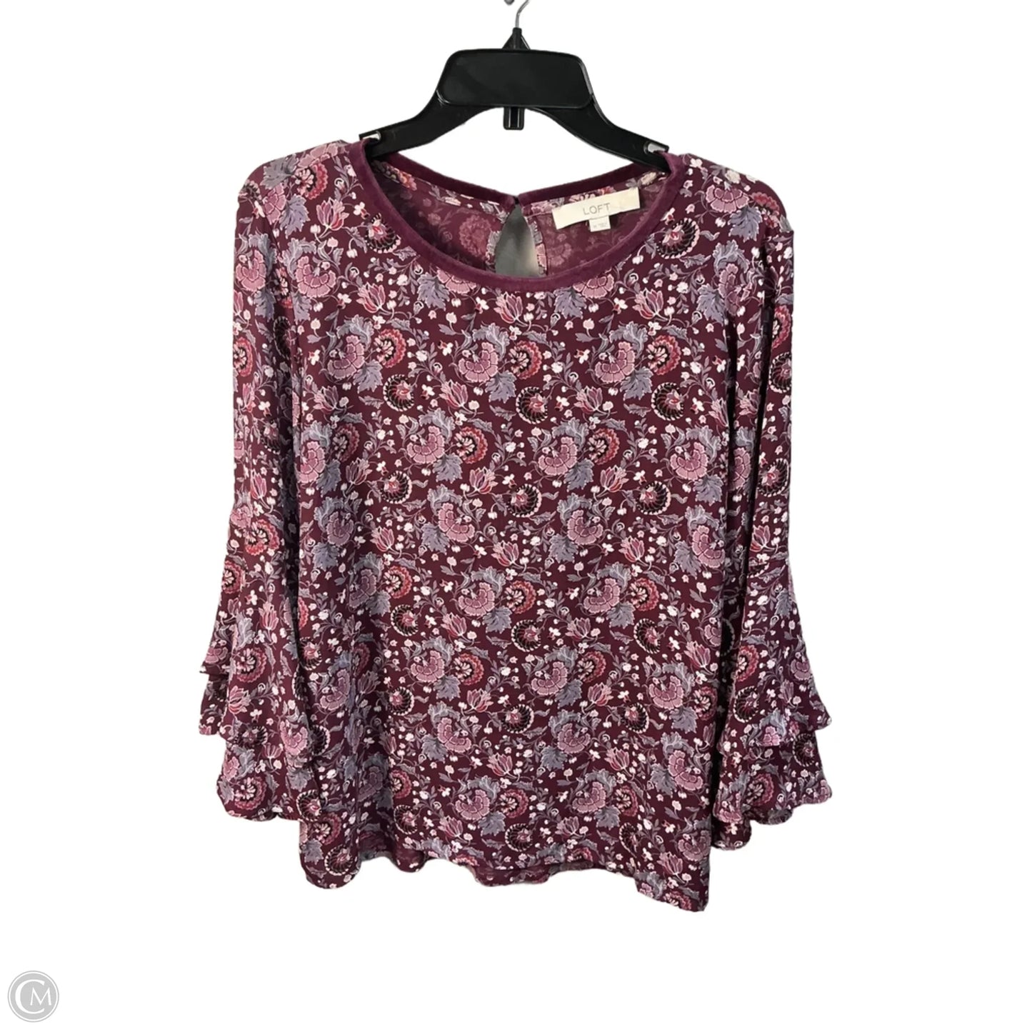Top Long Sleeve By Loft In Purple, Size: M