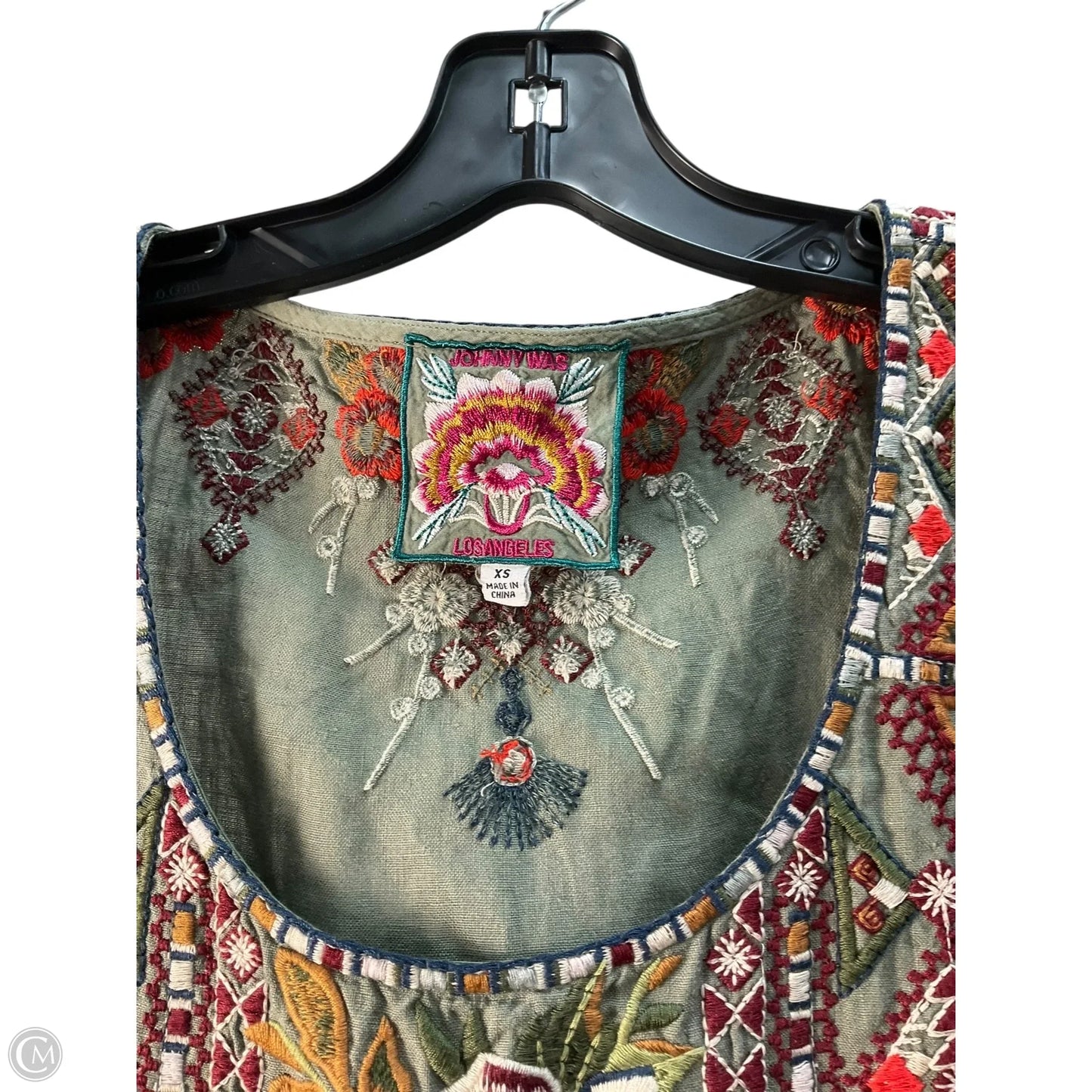 Dress Casual Midi By Johnny Was In Green, Size: Xs