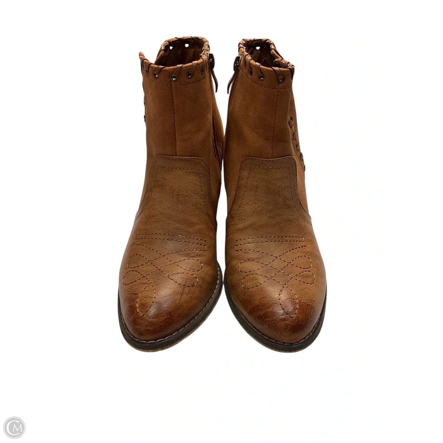 Boots Ankle Heels By Vintage Havana In Brown, Size: 9