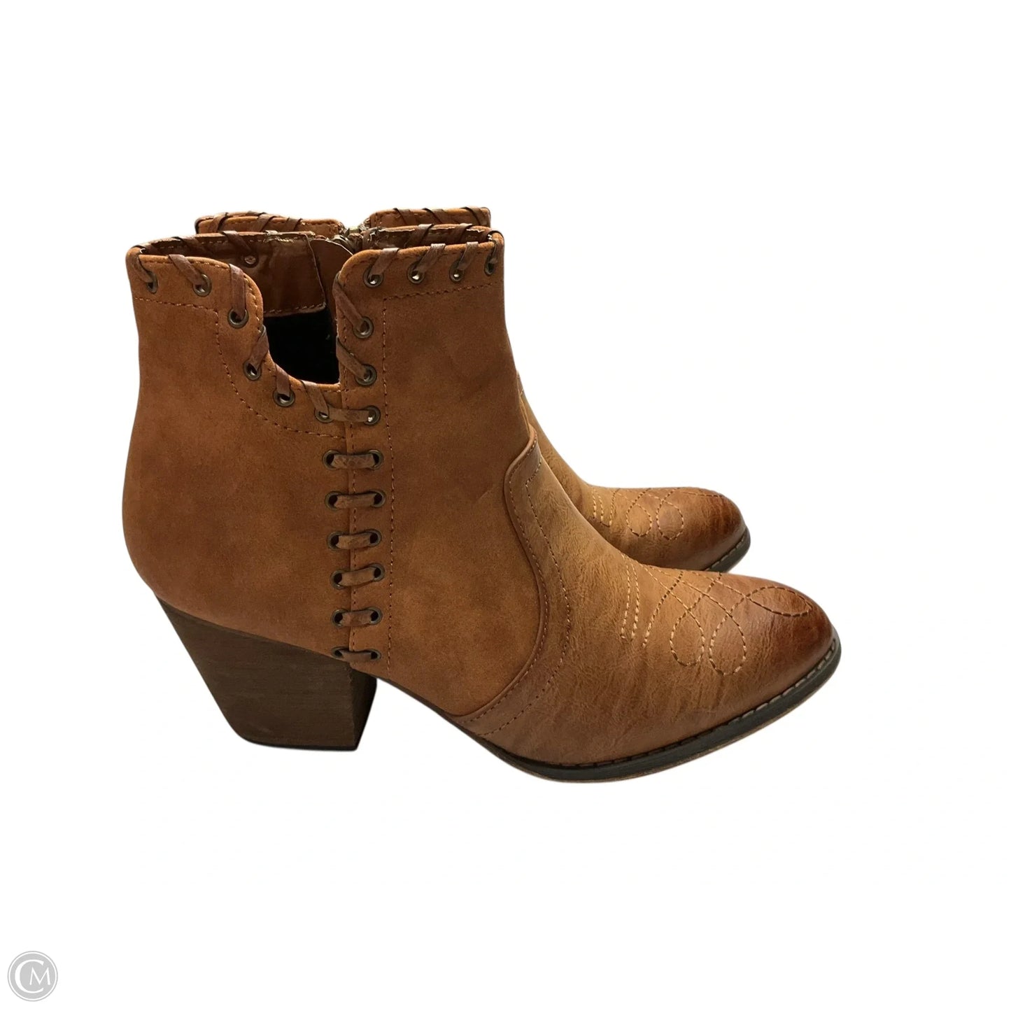 Boots Ankle Heels By Vintage Havana In Brown, Size: 9