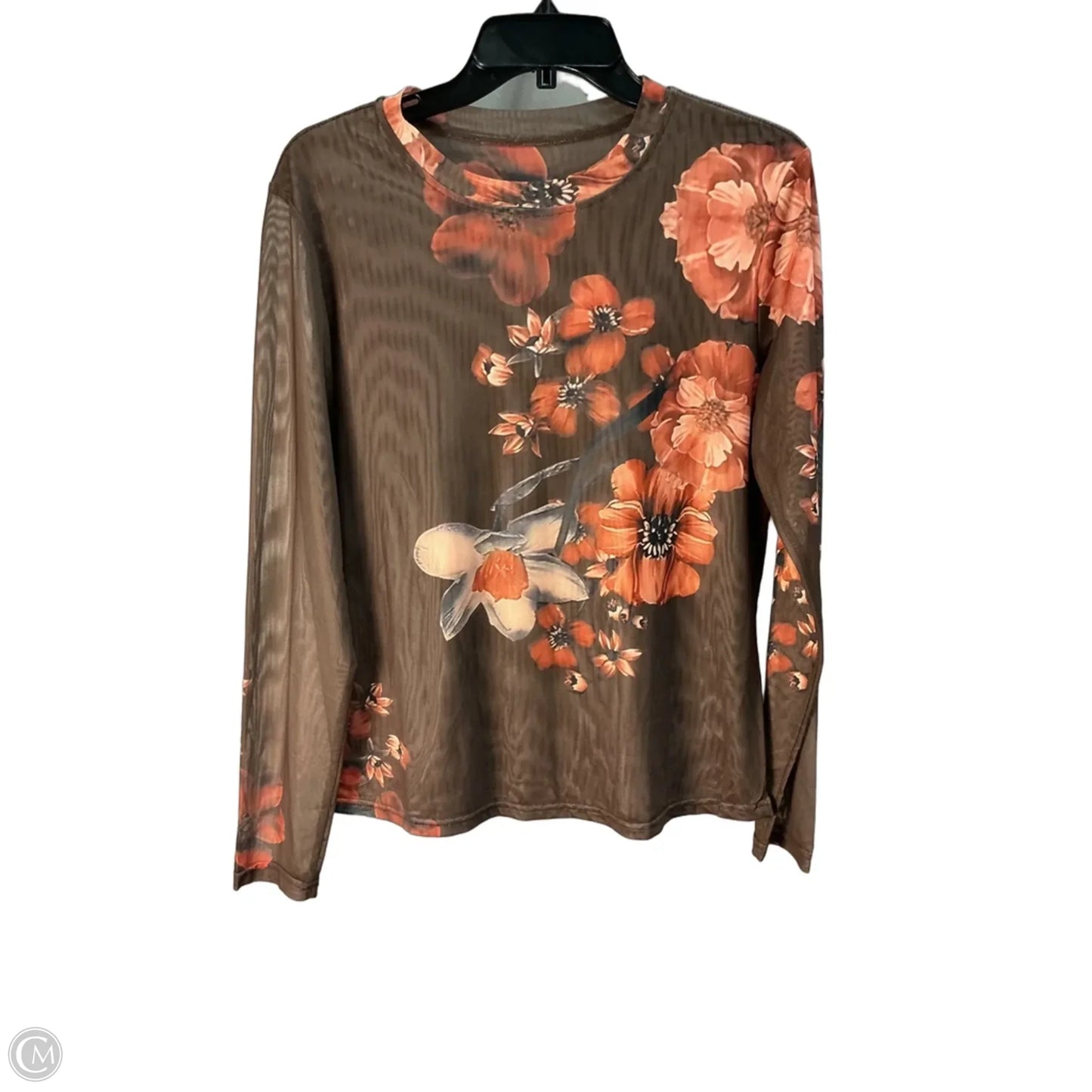 Top Long Sleeve By Clothes Mentor In Brown, Size: L