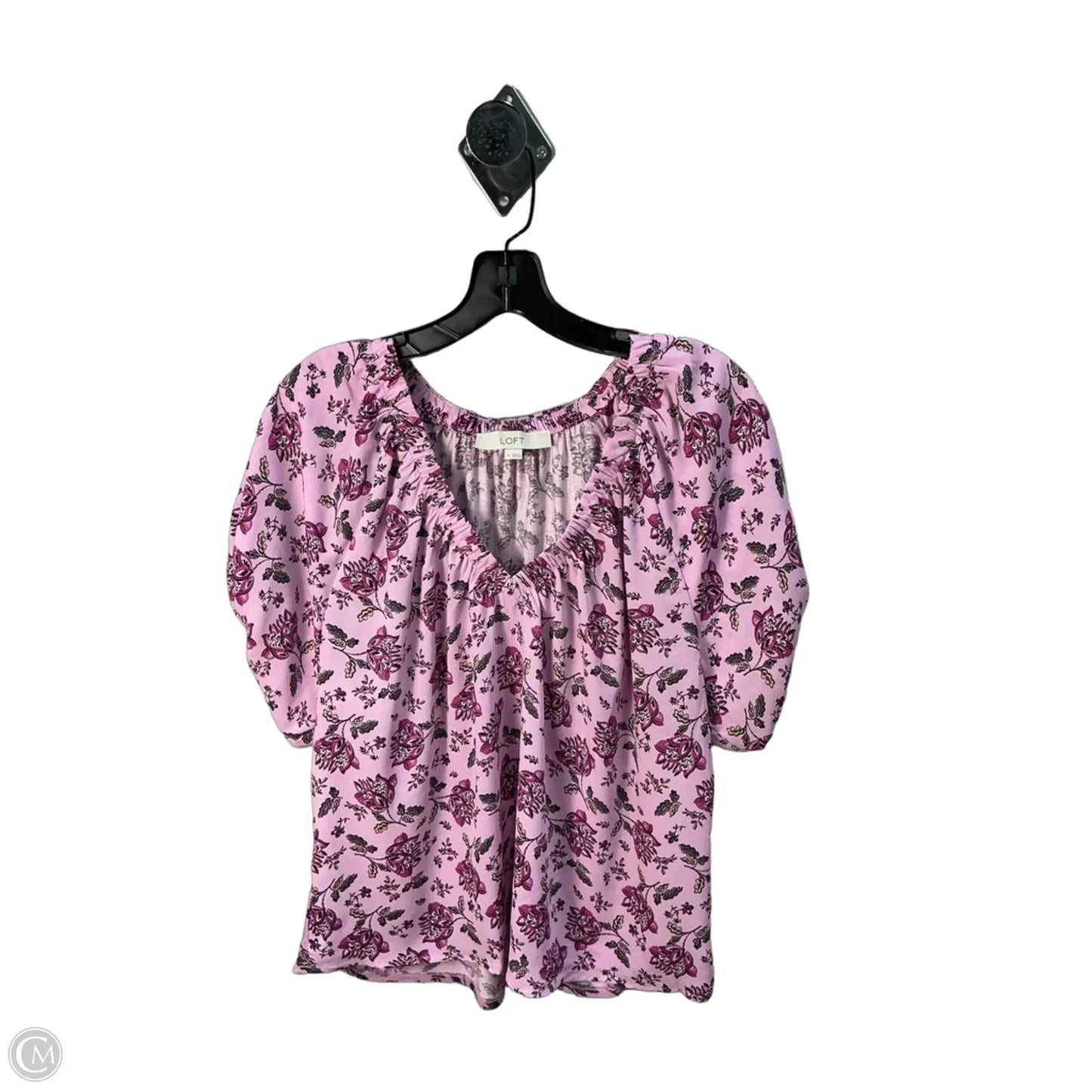 Top Short Sleeve By Loft In Purple, Size: M