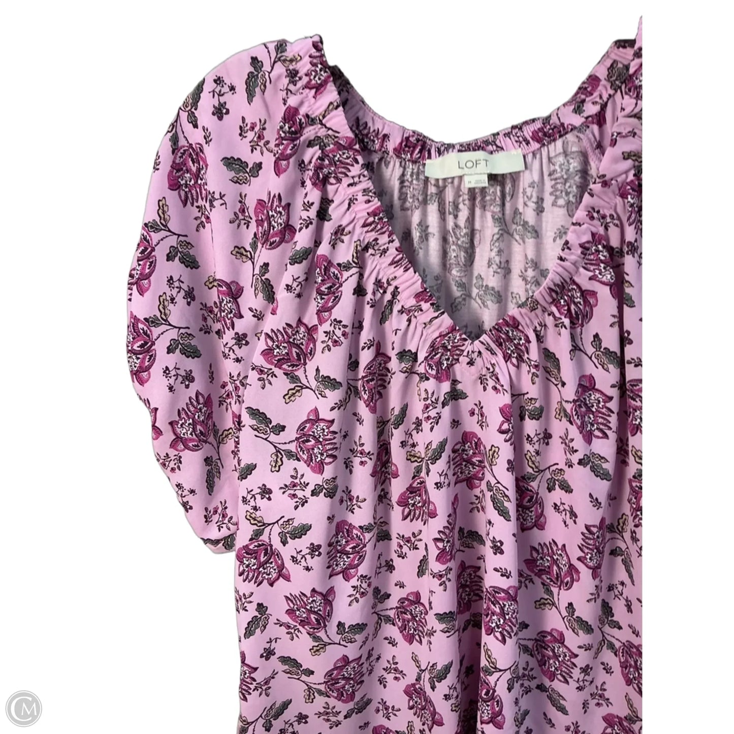 Top Short Sleeve By Loft In Purple, Size: M