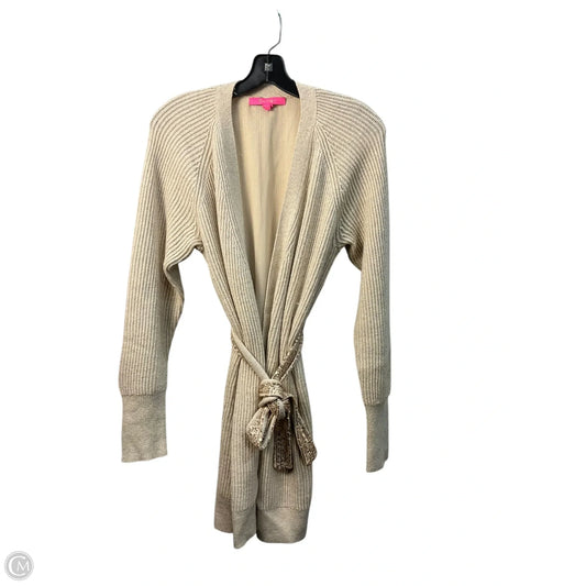Sweater Cardigan Designer By Lilly Pulitzer In Tan, Size: M