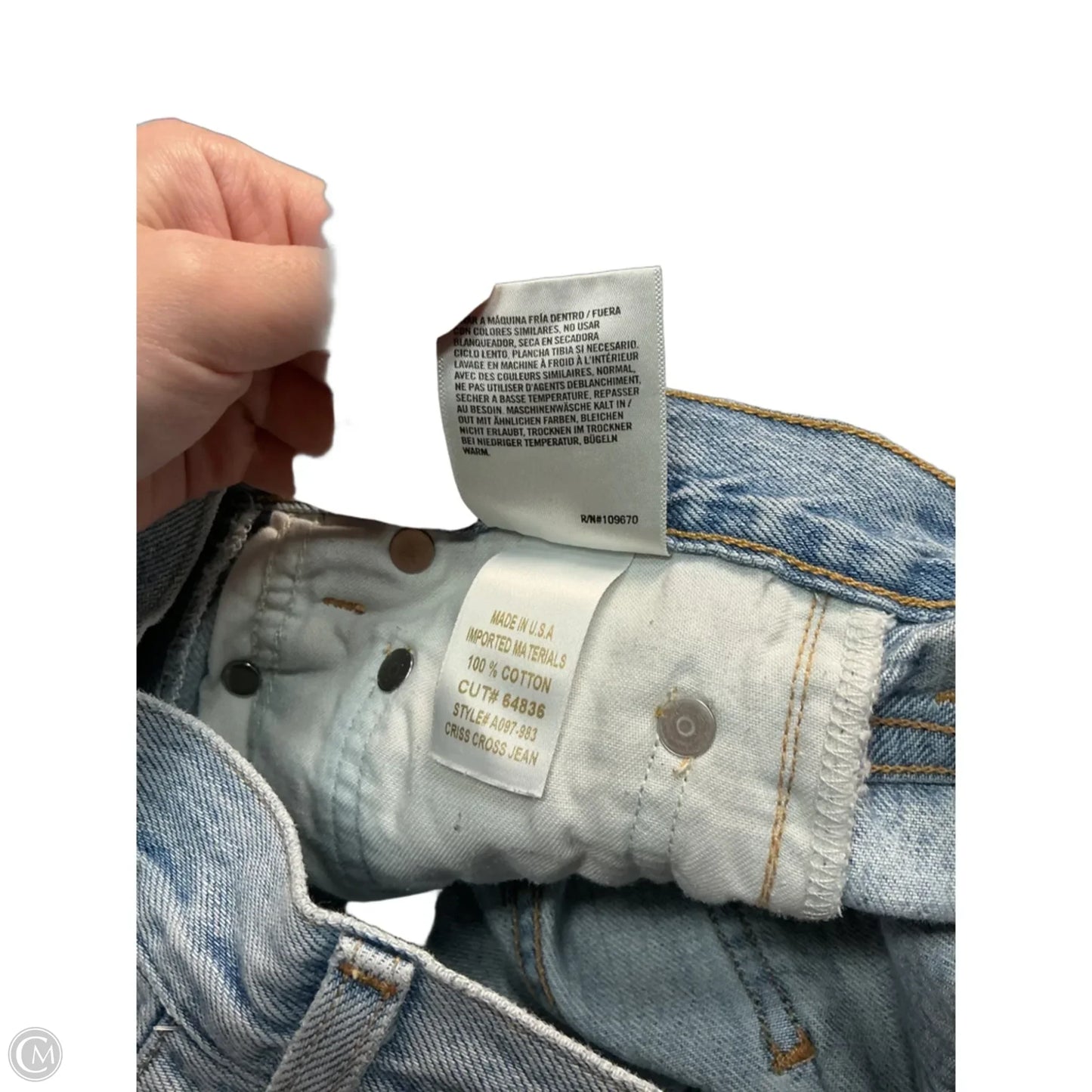 Jeans Straight By Agolde In Blue, Size: 0