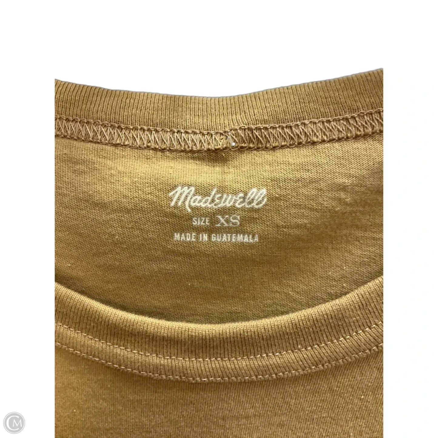 Top Short Sleeve Basic By Madewell In Yellow, Size: Xs