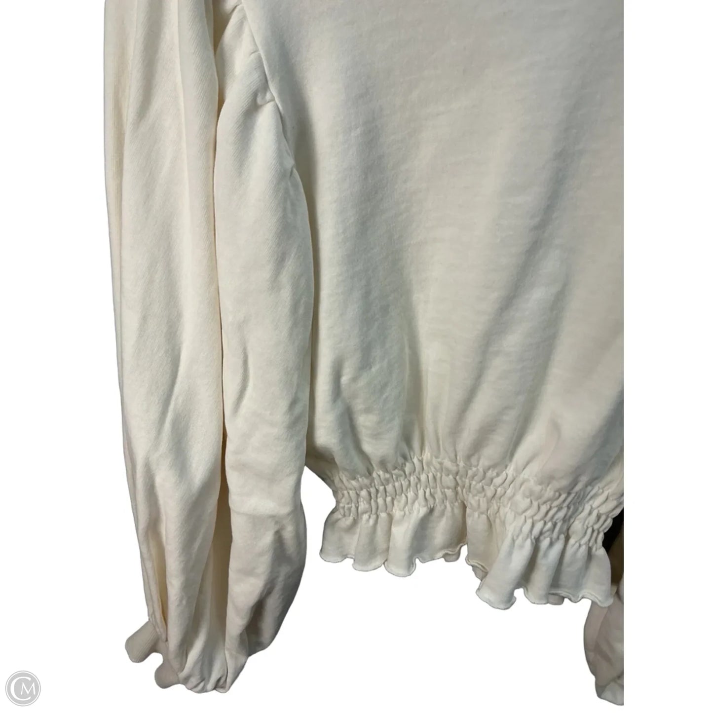 Top Long Sleeve By Zara In Cream, Size: S
