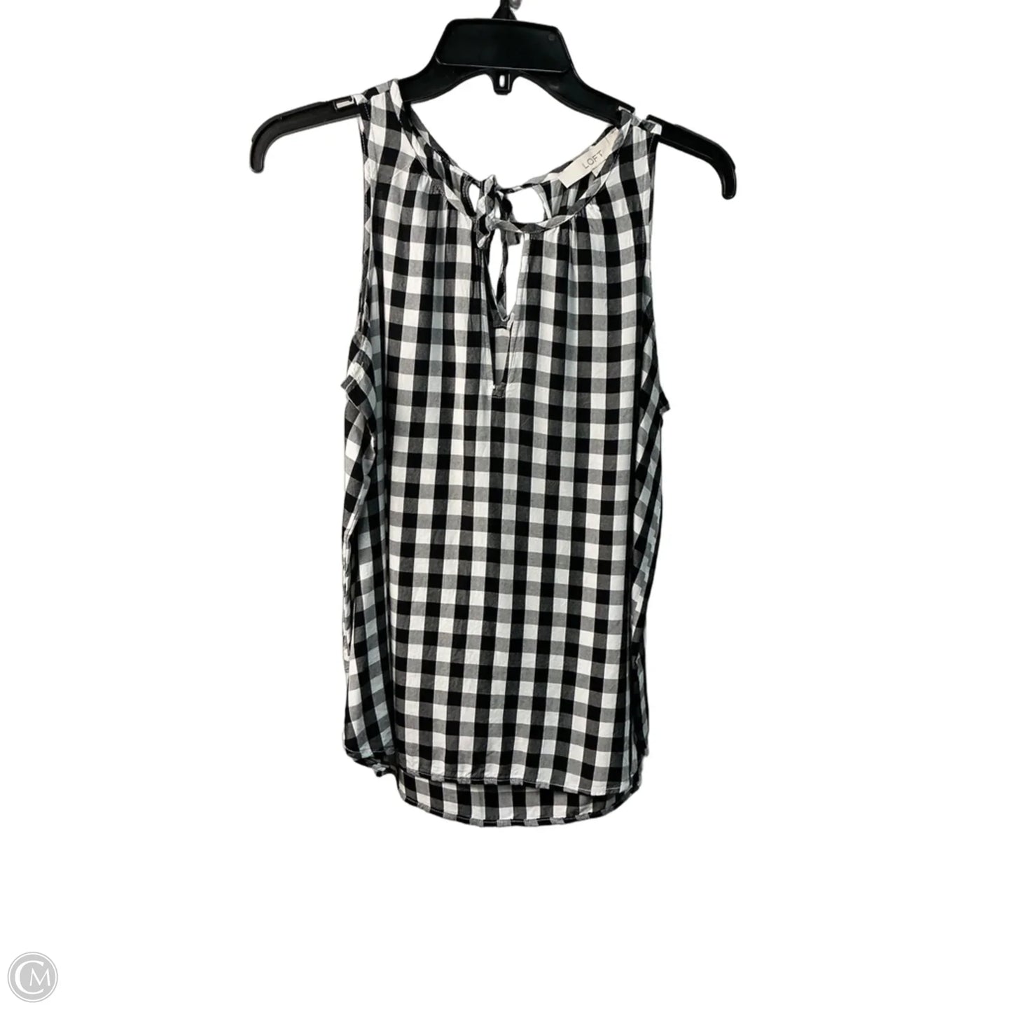 Top Sleeveless By Loft In Black & White, Size: S