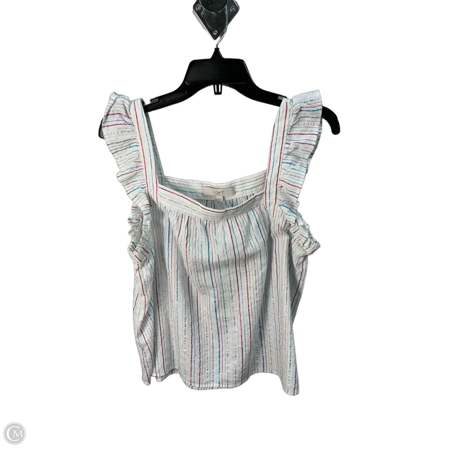 Top Sleeveless By Loft In Striped Pattern, Size: M