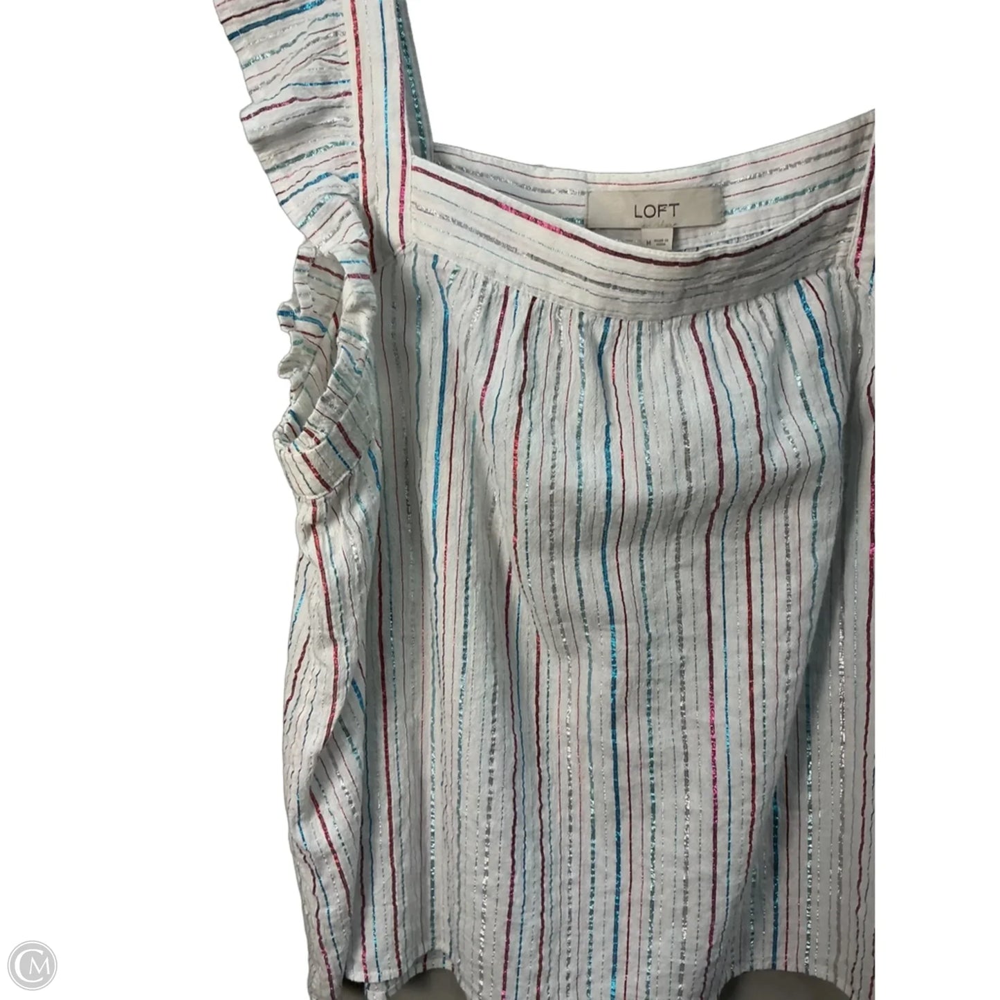 Top Sleeveless By Loft In Striped Pattern, Size: M