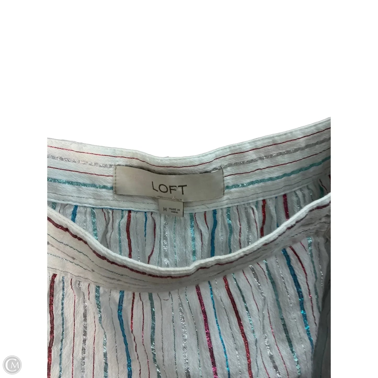 Top Sleeveless By Loft In Striped Pattern, Size: M