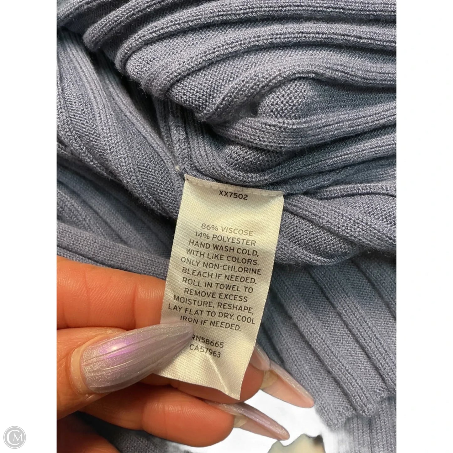 Top Long Sleeve By Open Edit In Blue, Size: Xs