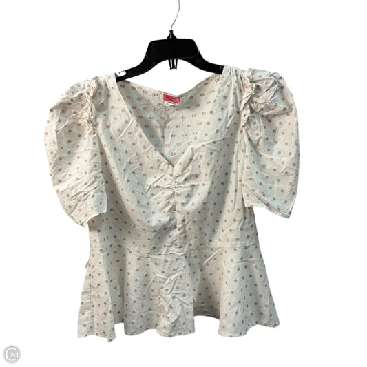 Top Short Sleeve Designer By Kate Spade In White, Size: M