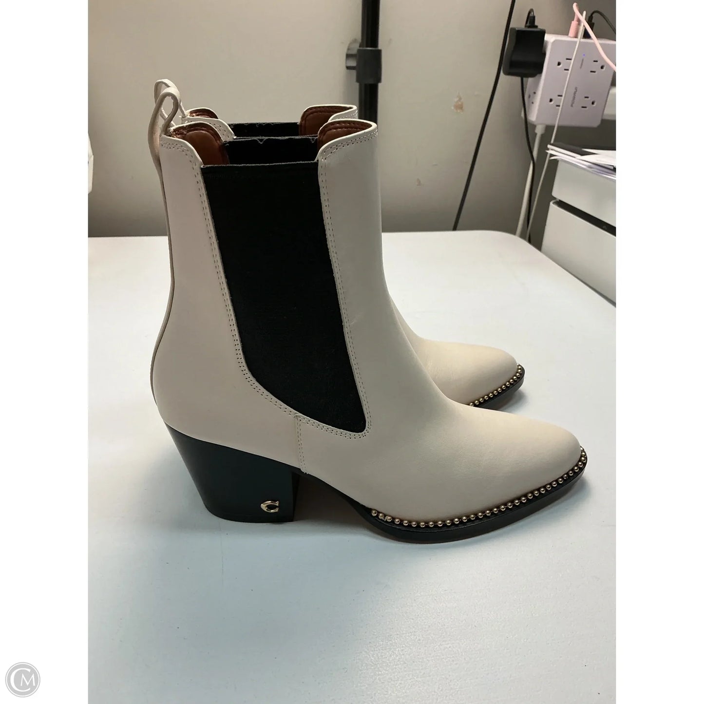 Boots Designer By Coach In Cream, Size: 6