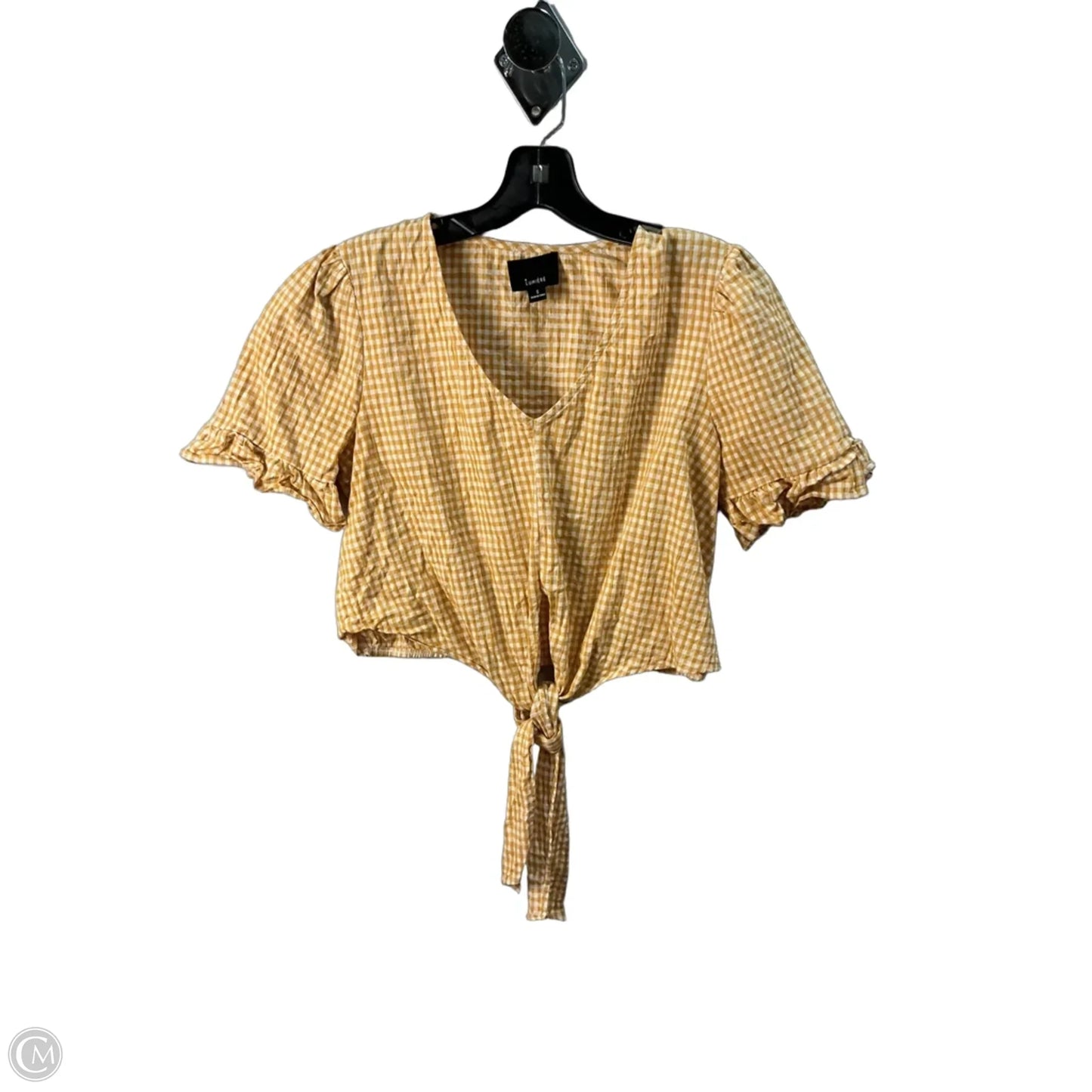 Top Short Sleeve By Lumiere In Yellow, Size: S