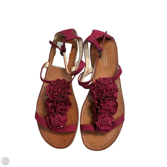 Sandals Designer By Coach In Pink, Size: 9
