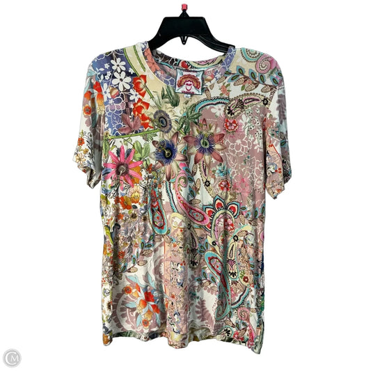 Top Short Sleeve Designer By Johnny Was In Multi-colored, Size: S