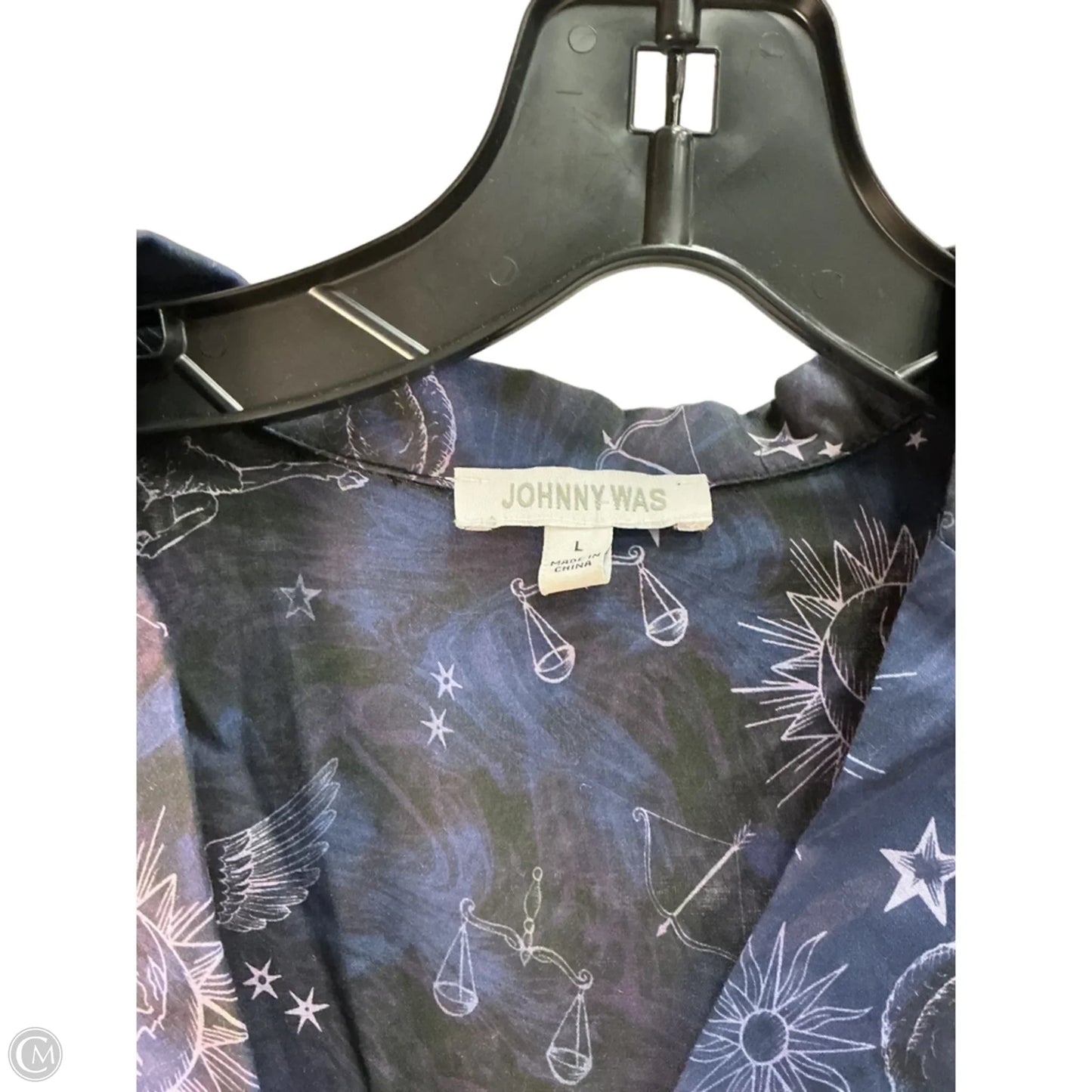 Top Long Sleeve Designer By Johnny Was In Blue, Size: L
