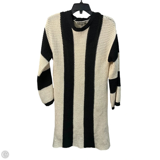 Dress Casual Midi By Anthropologie In Black & Cream, Size: M